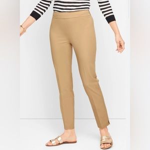 Talbots Chatham Ankle Pants Tan Brown Slim Leg High Waisted